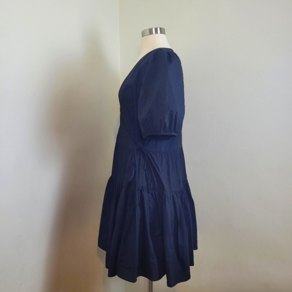 JCrew Puff Sleeve Wrap Tiered Dress Size Medium - Picture 8 of 15